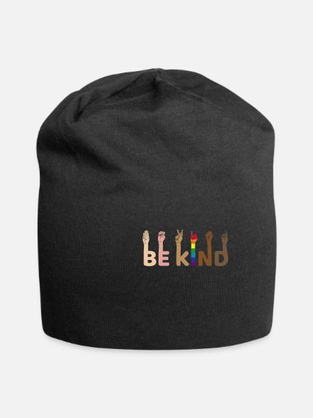 LGBT Regenbogen Be Kind - Jersey-Beanie - Schwarz