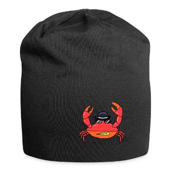 Crustacés Lunettes de soleil Chapeau Crabe Créatures de mer - Bonnet en jersey - noir - Devant
