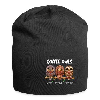 Kaffee Eulen Espresso Regular Coffee Owls Barista - Jersey-Beanie - Schwarz - Vorne