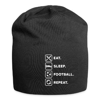 Fußball Eat Sleep Repeat - Jersey-Beanie - Schwarz - Vorne