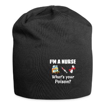 Krankenschwester - Jersey-Beanie - Schwarz - Vorne