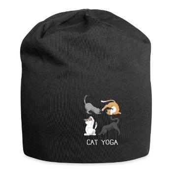 Cats Yoga Meditation Cat lovers gift - Jersey Beanie - black - Front
