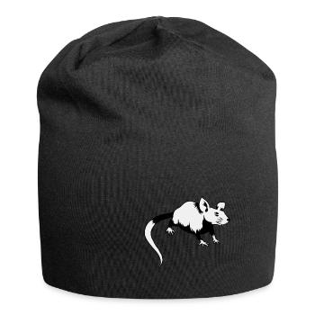 Souris Rat Rongeur Rongeur Animal - Bonnet en jersey - noir - Devant