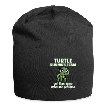 Schildkröte Laufgruppe Team joggen Läufer Geschenk - Jersey-Beanie - Schwarz - Vorne