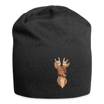 Hirsch Heavy Metal Reh Metalhand Metaller Geschenk - Jersey-Beanie - Schwarz - Vorne
