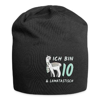 10 Jahre Lama Lamatastisch 10. Geburtstag Geschenk - Jersey-Beanie - Schwarz - Vorne