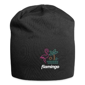 flamingo - Jersey-Beanie - Schwarz - Vorne