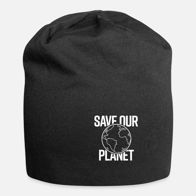 save our planet - Jersey Beanie - black