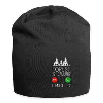 Forest Is Calling | Natur Umwelt Wald Geschenk - Jersey-Beanie - Schwarz - Vorne