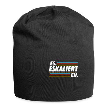 Lustig Es eskaliert eh Partyurlaub Saufen Geschenk - Jersey-Beanie - Schwarz - Vorne