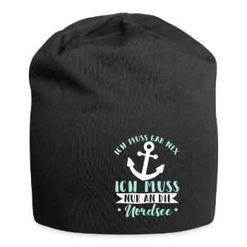 Küstenkind Norddeutschland Ostsee Nordsee Geschenk - Jersey-Beanie - Schwarz - Vorne