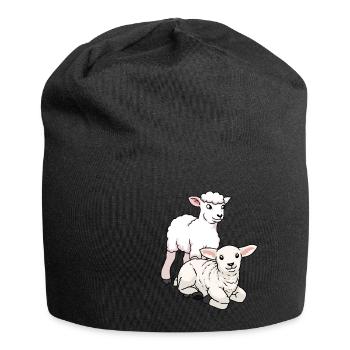 Mouton paques agneau ferme enfants laine - Bonnet en jersey - noir - Devant