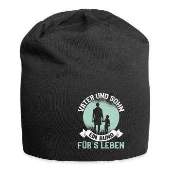 Vater und Sohn Lustig Spruch Vatertag Geschenk Süß - Jersey-Beanie - Schwarz - Vorne