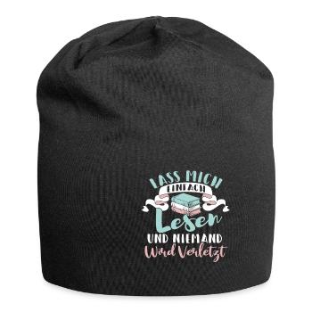Lesen Buch Bücher Lustig Spruch Geschenk - Jersey-Beanie - Schwarz - Vorne