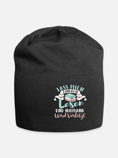 Lesen Buch Bücher Lustig Spruch Geschenk - Jersey-Beanie - Schwarz