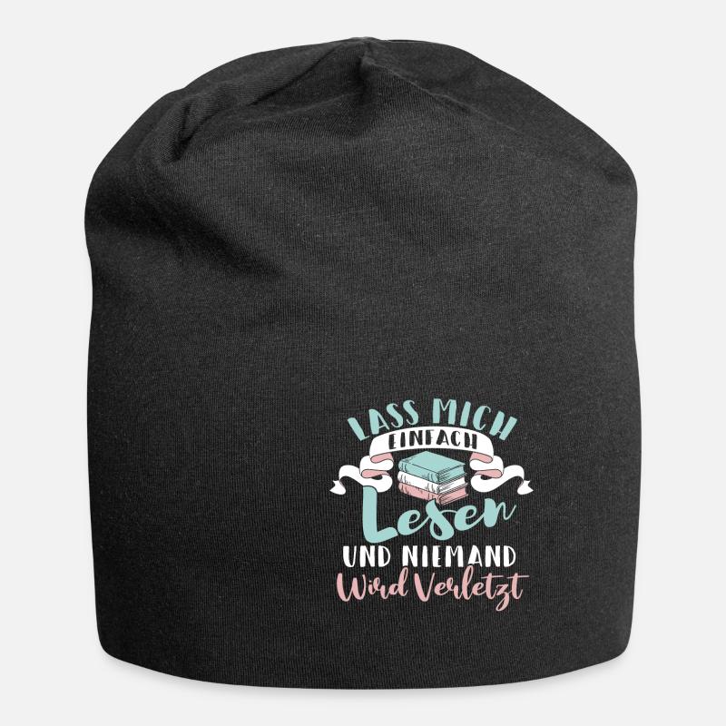 Lesen Buch Bücher Lustig Spruch Geschenk - Jersey-Beanie - Schwarz