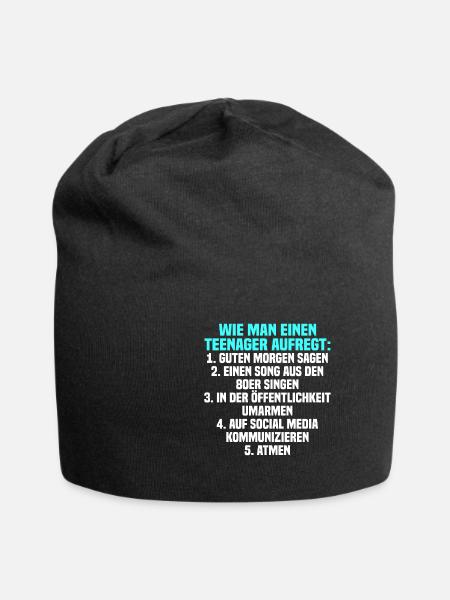 Lustig Teenager Spruch Pubertät Geschenk - Jersey-Beanie - Schwarz