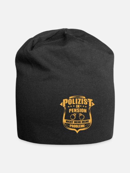 Lustig Polizei Rente Polizist Spruch Geschenk - Jersey-Beanie - Schwarz