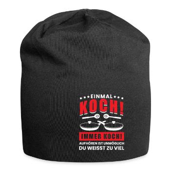 Lustig Koch Chefkoch Küchenchef Spruch Geschenk - Jersey-Beanie - Schwarz - Vorne