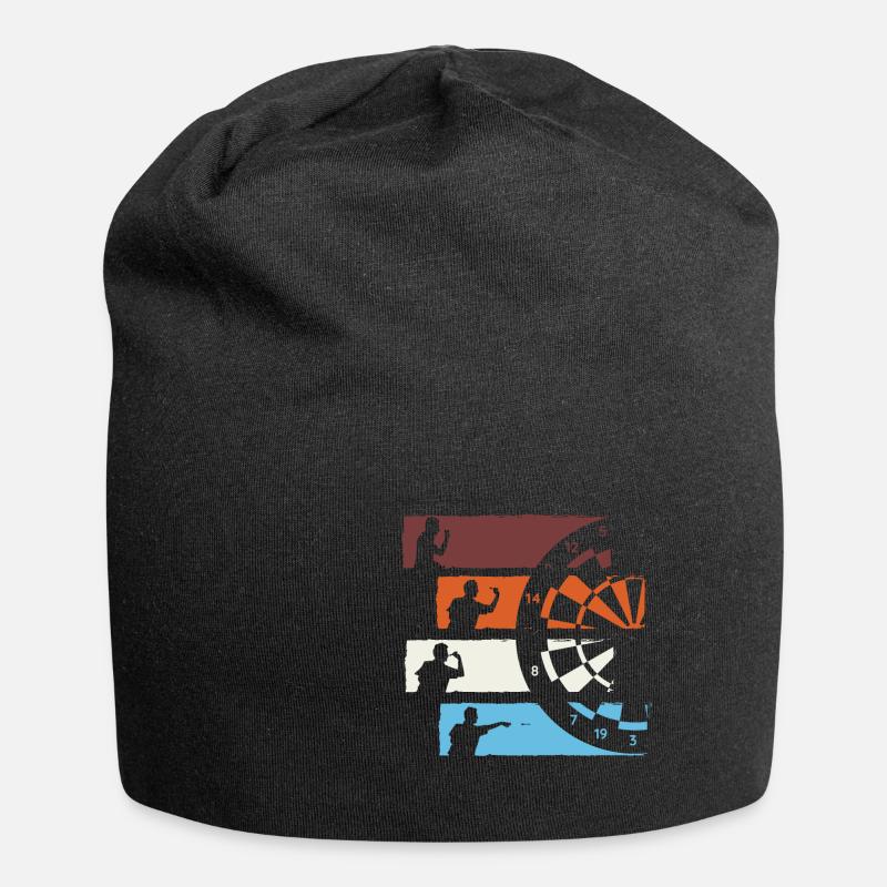 Dart Retro Verein Dartpfeile Dartscheibe Geschenk - Jersey-Beanie - Schwarz