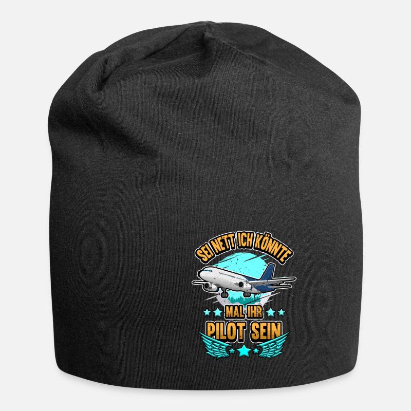 Lustig Flugzeug Pilot Fliegen Spruch Geschenk - Jersey-Beanie - Schwarz