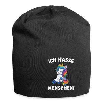 Je déteste les licornes - Bonnet en jersey - noir - Devant