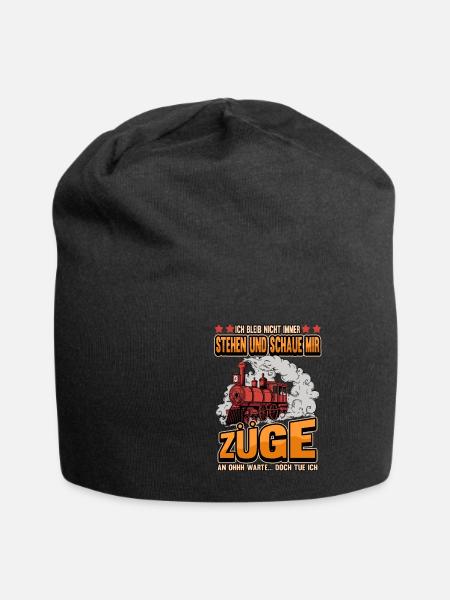 Lustig Zug Züge Bahn Lok Spruch Dampflok Geschenk - Jersey-Beanie - Schwarz