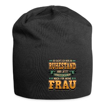 Rente Ruhestand Pension Spruch Lustig Geschenk - Jersey-Beanie - Schwarz - Vorne