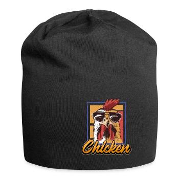Rooster Chickens Hen Egg Rooster Say Gift - Jersey Beanie - black - Front