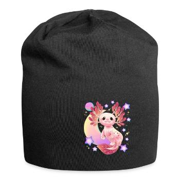 Axolotl Space Kawaii Weltraum Rakete Astronaut Pla - Jersey-Beanie - Schwarz - Vorne