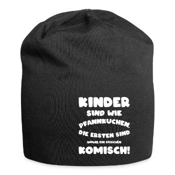 Kinder großer Bruder Schwester schwarzer Humor - Jersey-Beanie - Schwarz - Vorne