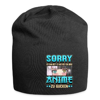 Anime Otaku Weeb Merch Figur Cosplay Manga Lustig - Jersey-Beanie - Schwarz - Vorne