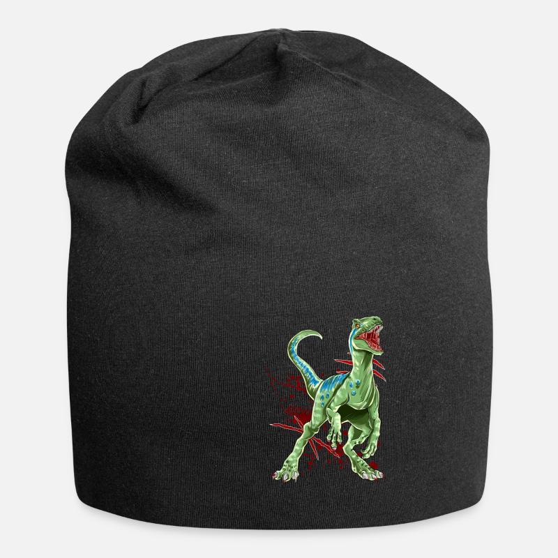 Velociraptor Raptor Saurier Urzeit Dinosaurier Din - Jersey-Beanie - Schwarz