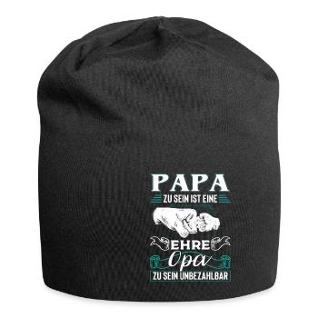 Papa Zu Sein Ist Eine Ehre Opa Zu Sein Unbezahlbar - Jersey-Beanie - Schwarz - Vorne