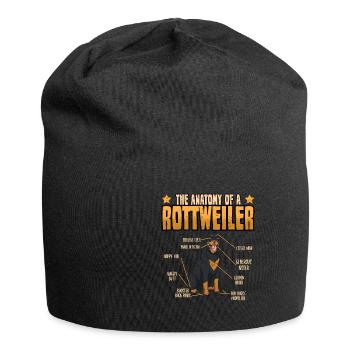 Cadeau d'anatomie pour amoureux des chiens Rottweiler - Bonnet en jersey - noir - Devant