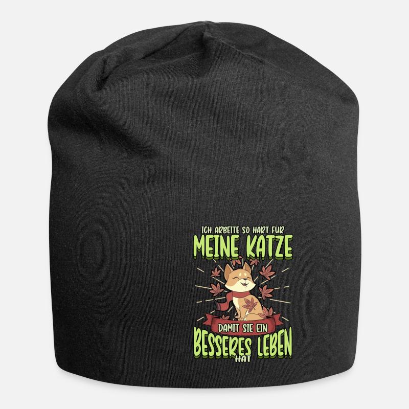 Katze Kätzchen Lustige Sprüche Haustier Geschenk - Jersey-Beanie - Schwarz