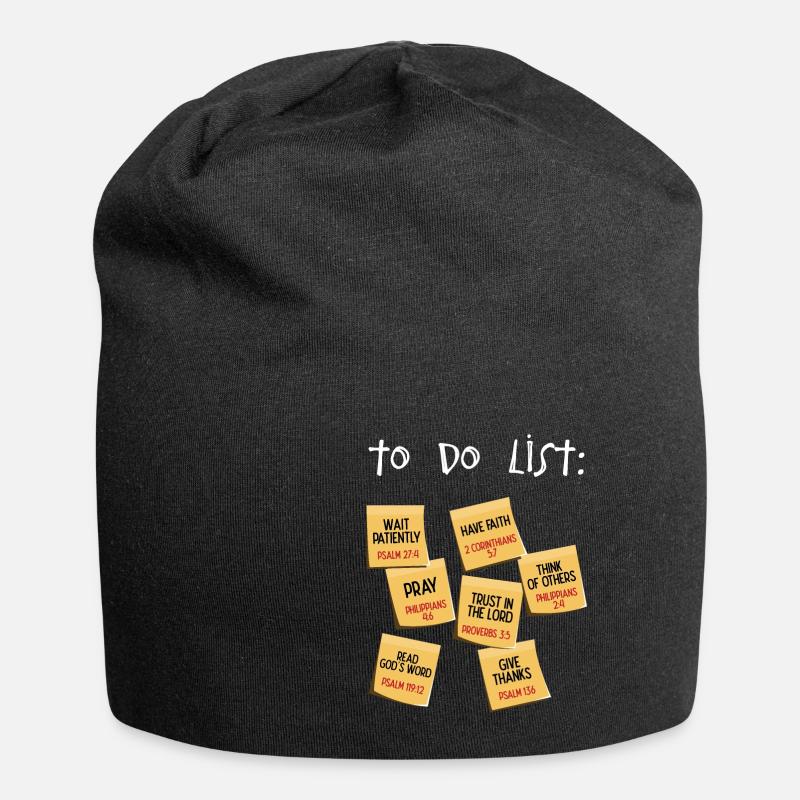 Christliche To Do Liste - Jersey-Beanie - Schwarz