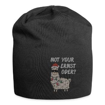 Lama Alpaka Denglisch Not your Ernst - Jersey-Beanie - Schwarz - Vorne