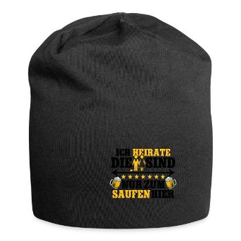 Ich heirate die sind nur zum saufen hier Männer - Jersey-Beanie - Schwarz - Vorne