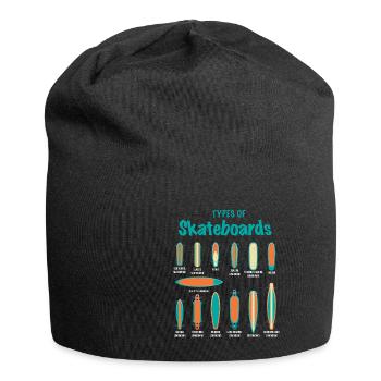 Typen von Skateboards Retro Vintage - Jersey-Beanie - Schwarz - Vorne