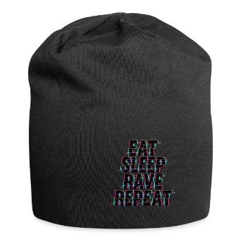 Eat Sleep Rave Repeat Techno - Jersey-Beanie - Schwarz - Vorne
