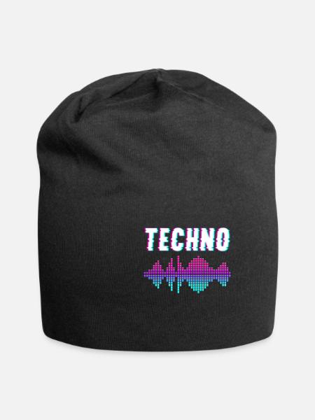 Techno Musik - Jersey-Beanie - Schwarz
