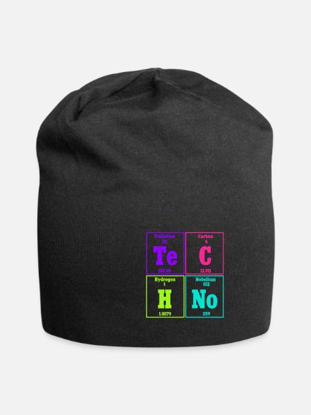 Techno Musik Rave Techno Periodensystem - Jersey-Beanie - Schwarz