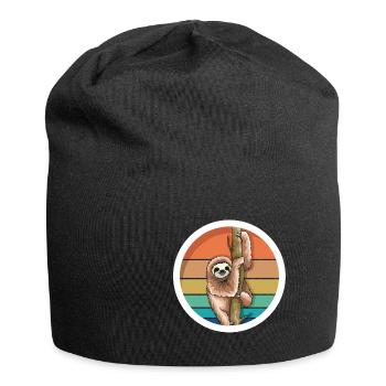 Mignon paresseux rétro vintage - Bonnet en jersey - noir - Devant