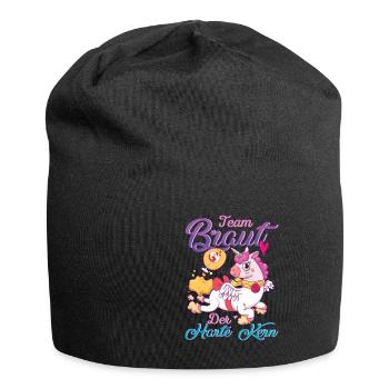 Team Braut Einhorn Der harte Kern - Jersey-Beanie - Schwarz - Vorne