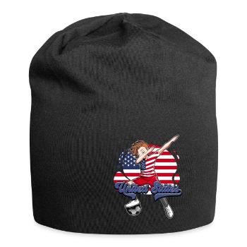 Usa Fußball - Jersey-Beanie - Schwarz - Vorne