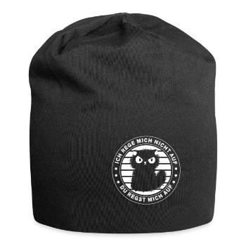 Ich reg mich nicht auf du regst mich auf Katze - Jersey-Beanie - Schwarz - Vorne