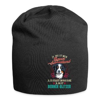 Berner Sennenhund Glitzer Haare - Jersey-Beanie - Schwarz - Vorne