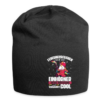 Feuerwehrfrauen Feuerwehrfrau - Jersey-Beanie - Schwarz - Vorne