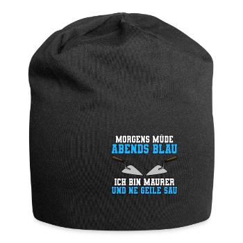 Maurer - Jersey-Beanie - Schwarz - Vorne